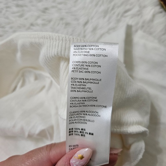 Free People Movement Women's Sz L White 100% Cotton Belted Wide Leg Pants - Picture 15 of 15